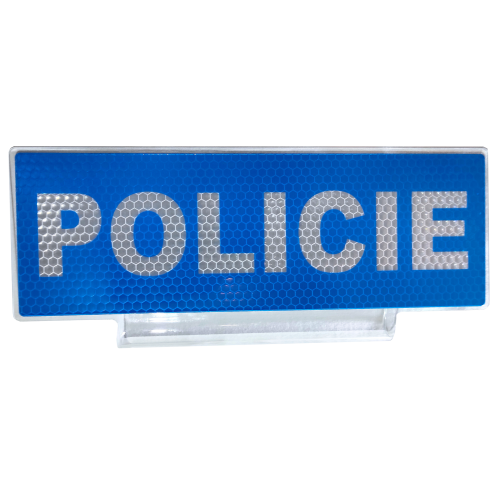 Nápis na stínítko POLICIE modro - bílý
